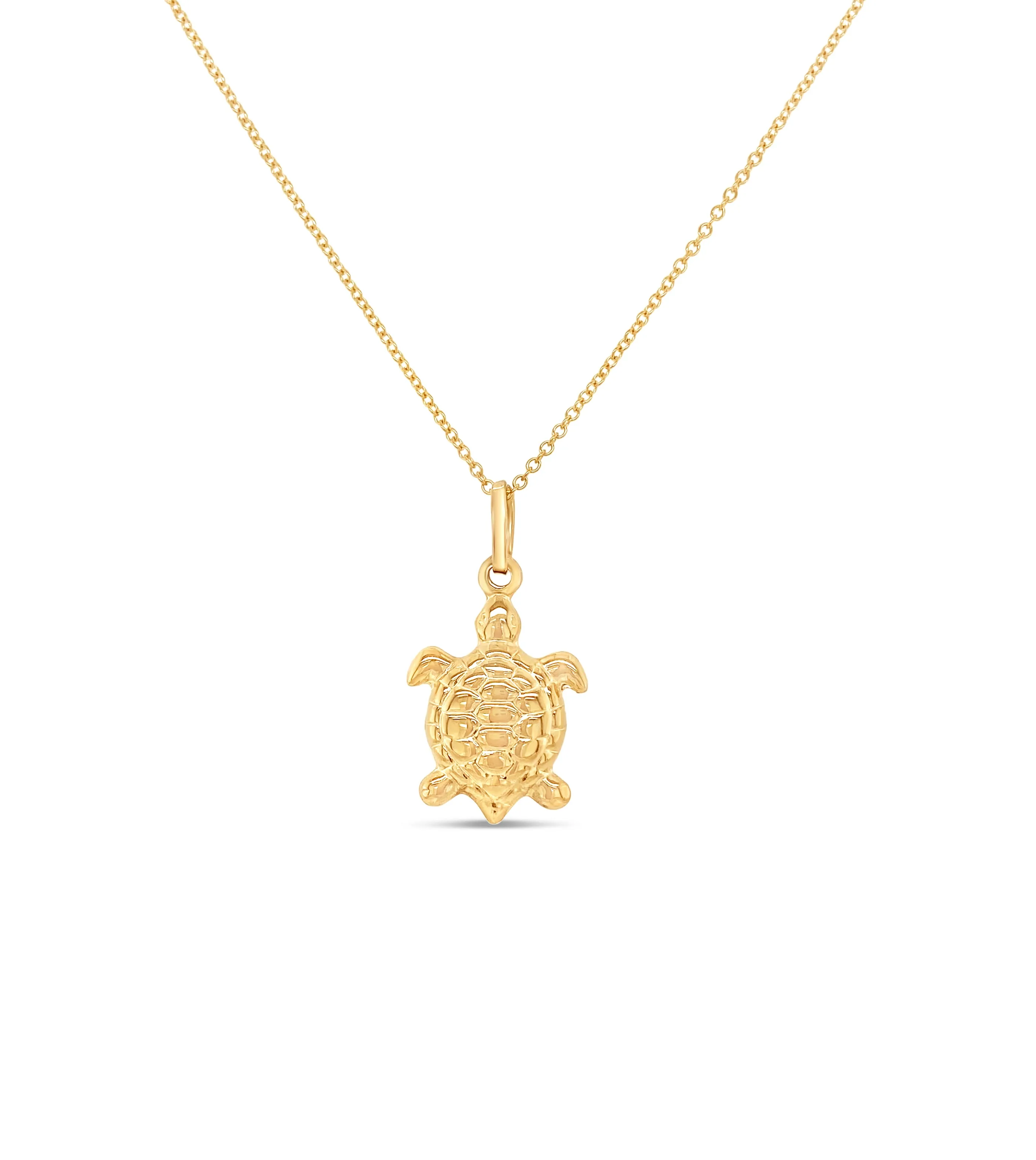 14k Gold Turtle Charm Necklace