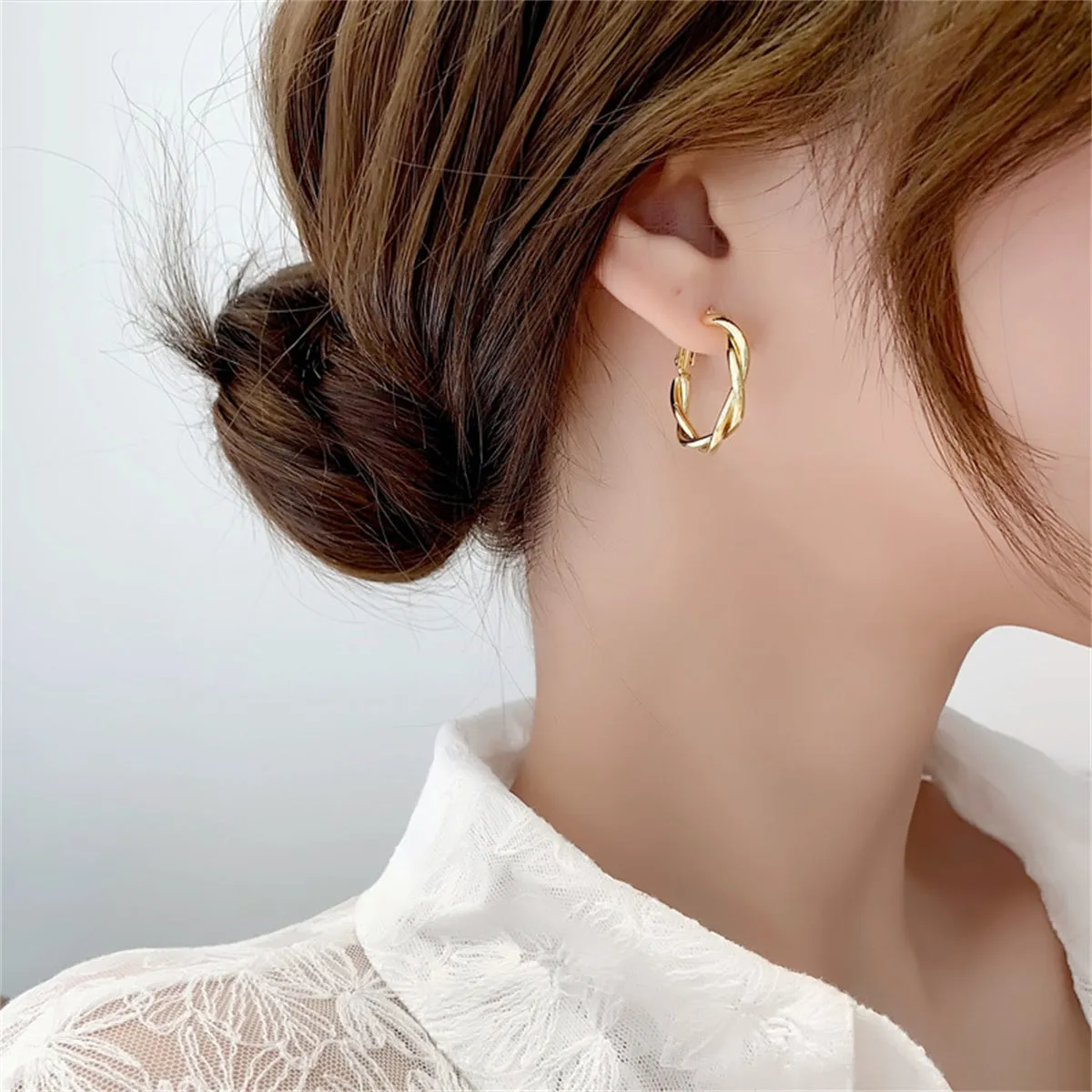 18K Gold-Plated Twine Hoop Earrings