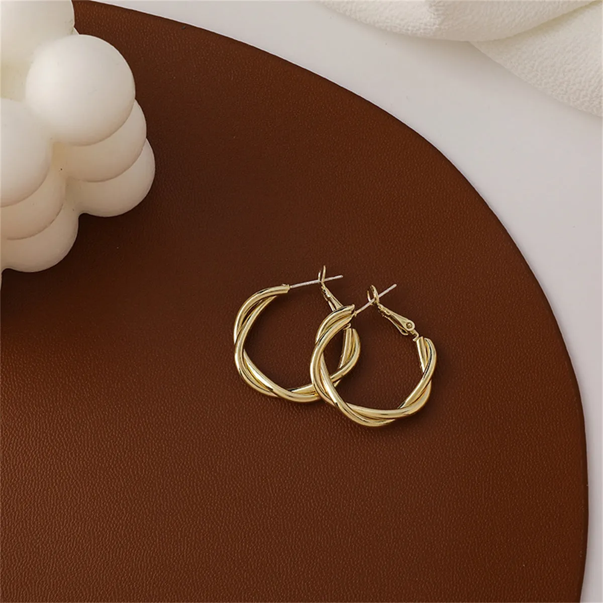 18K Gold-Plated Twine Hoop Earrings