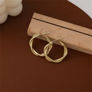18K Gold-Plated Twine Hoop Earrings