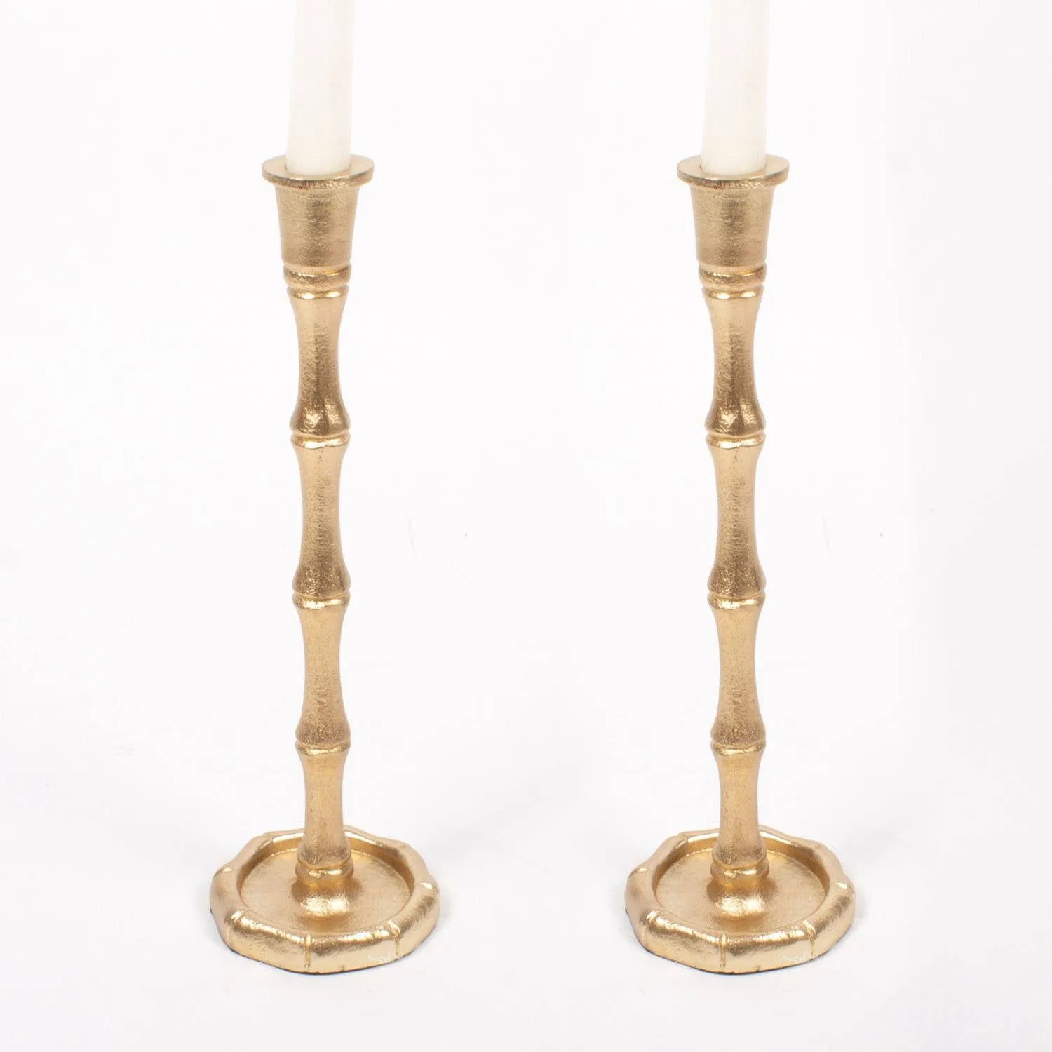 8 Oak Lane - Gold Bamboo Candlestick Set - Large
