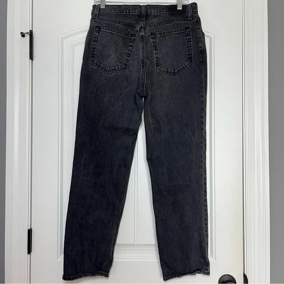 Abercrombie &amp; Fitch 90s Straight Ultra High Rise Jeans Black Denim Size 10 SHORT