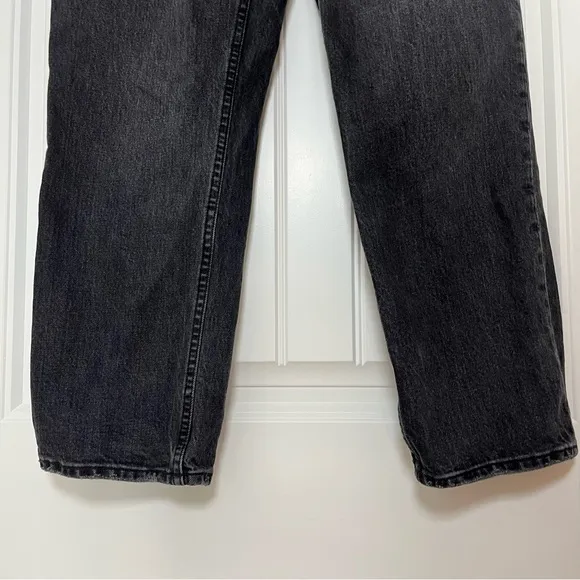 Abercrombie &amp; Fitch 90s Straight Ultra High Rise Jeans Black Denim Size 10 SHORT