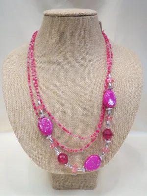 ADO | Pink & Silver Layer Fashion Necklace
