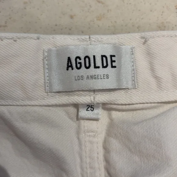 AGOLDE Women's White Denim Shorts SZ 25
