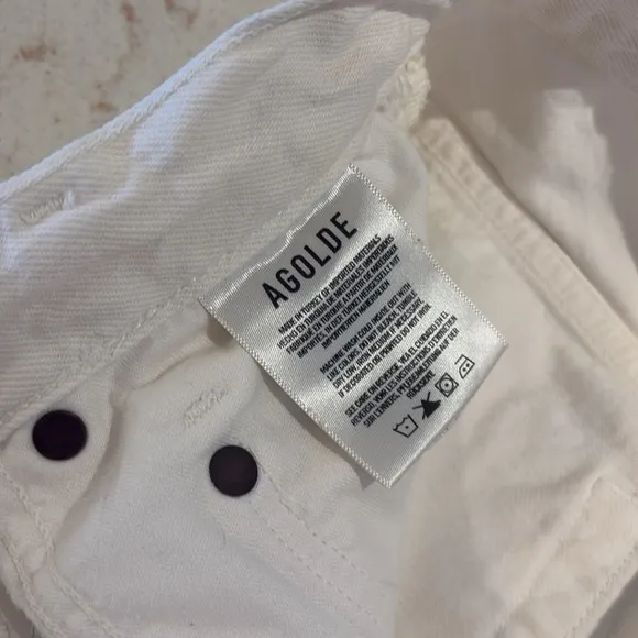AGOLDE Women's White Denim Shorts SZ 25
