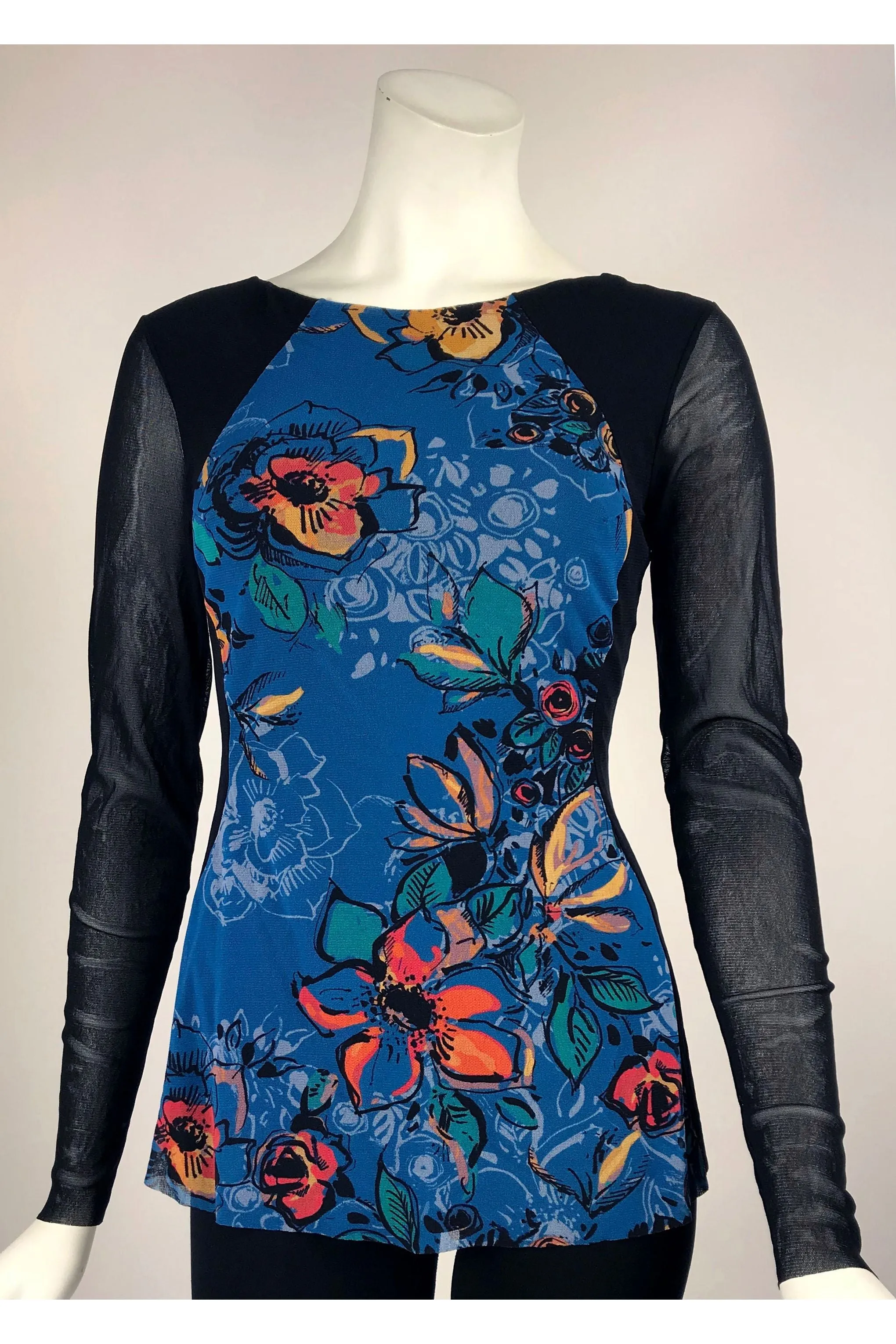 AKILA Long Sleeve Floral Print Top