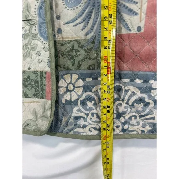 Alfred Dunner Women's Multicolor 100% Silk Quilted Jacket Long Sleeve Size 12