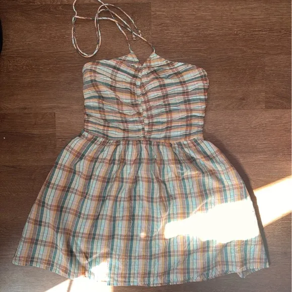 American Eagle Plaid Halter Mini Dress NWT Size Small