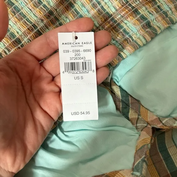 American Eagle Plaid Halter Mini Dress NWT Size Small