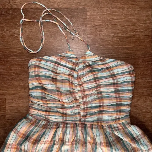 American Eagle Plaid Halter Mini Dress NWT Size Small