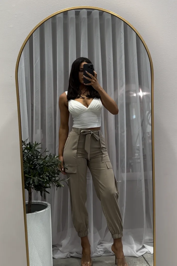 AMORA MESH CROP TOP - White