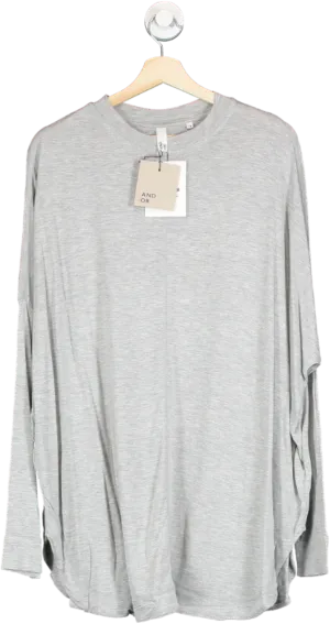 AND/OR Grey Orla Long Sleeve Top UK 16