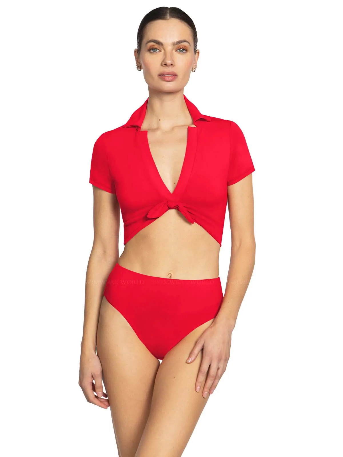 Ava T-Shirt With Collar-Ava High Waist Bikini ::RET