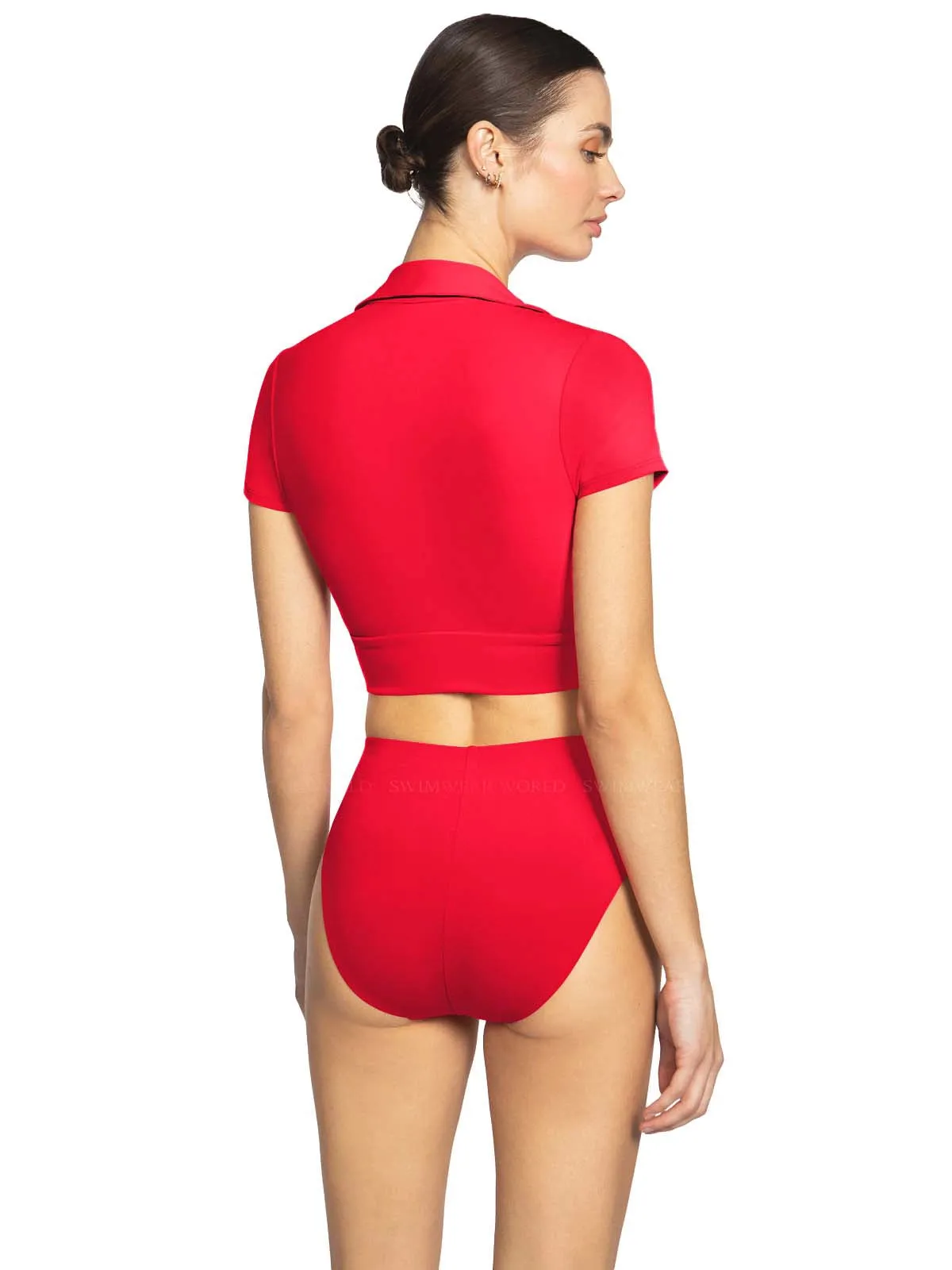 Ava T-Shirt With Collar-Ava High Waist Bikini ::RET