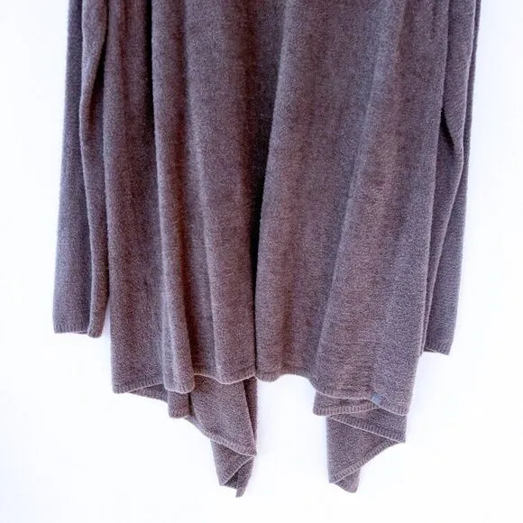 Barefoot Dreams Bamboo Chic Light Brown Taupe Waterfall Asymmetric Cardigan