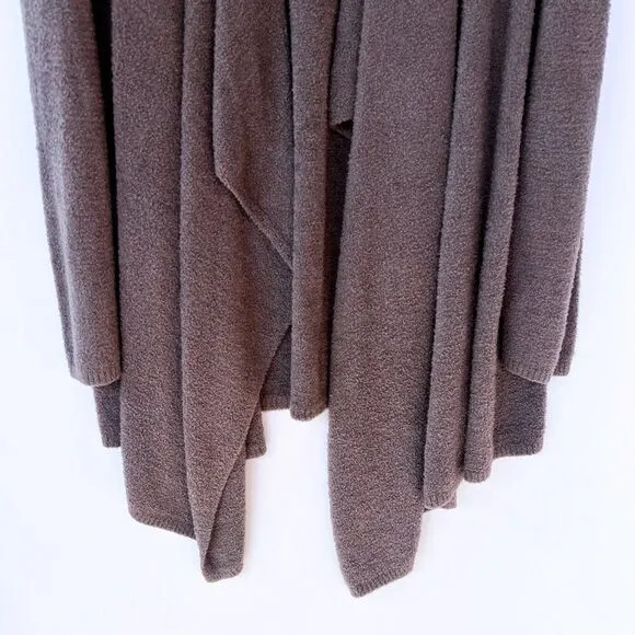 Barefoot Dreams Bamboo Chic Light Brown Taupe Waterfall Asymmetric Cardigan