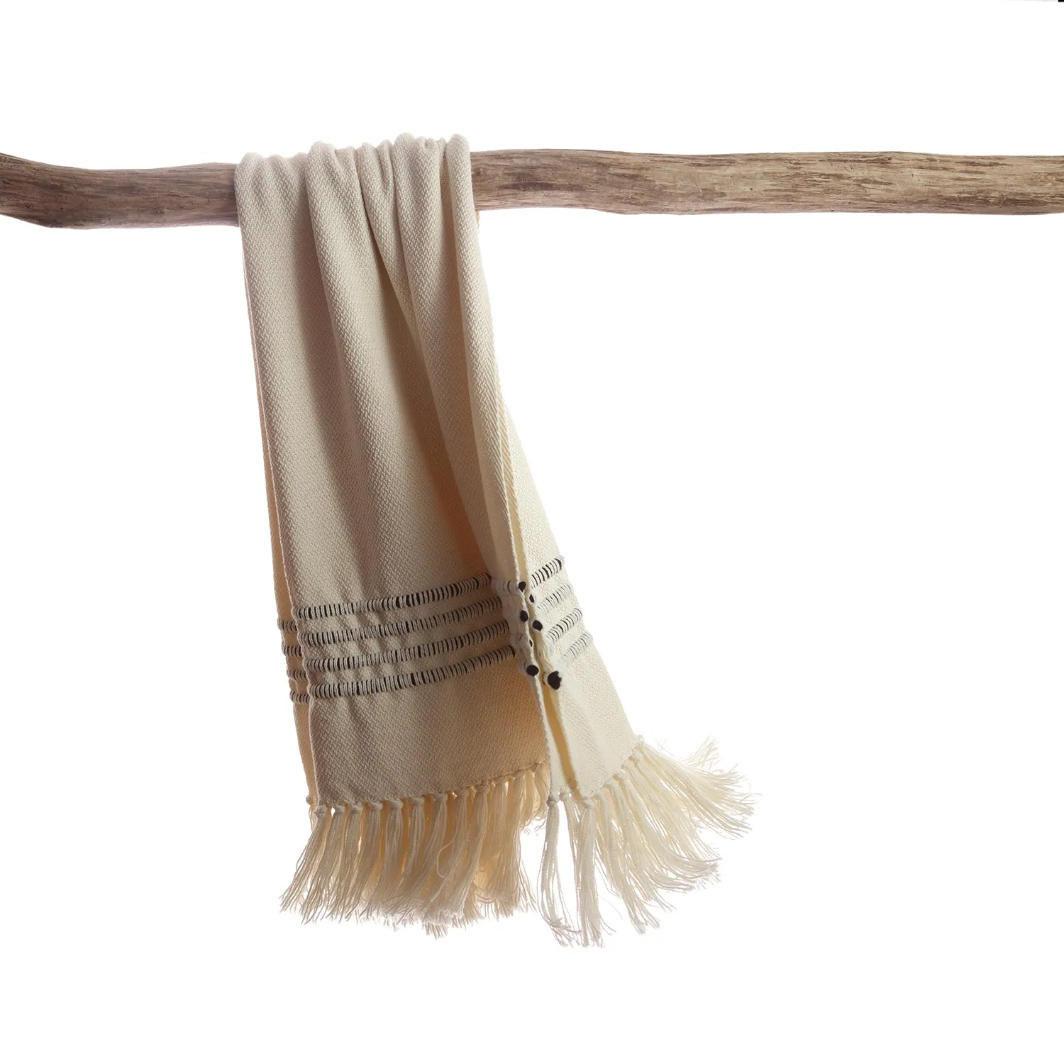 Black Striped Decorative Throw Blanket