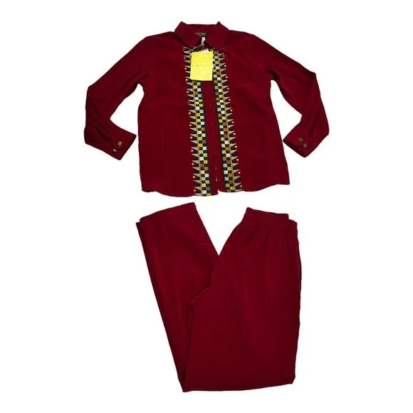 Bob Mackie NWT Greek Mythology Top Jacket &amp; Pants 2 pc Coordinates Womens Small