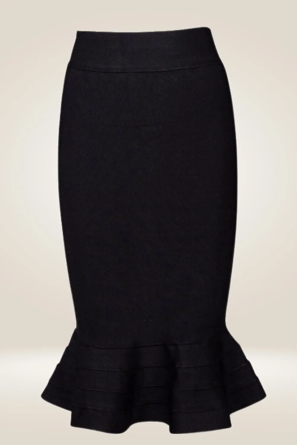 Bodycon Mermaid Ruffle Midi Skirt
