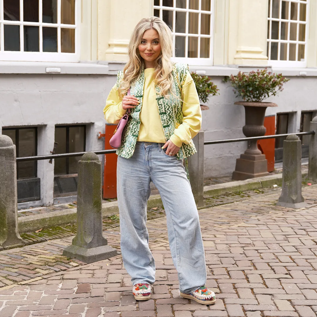 Bohemien strik gilet groen