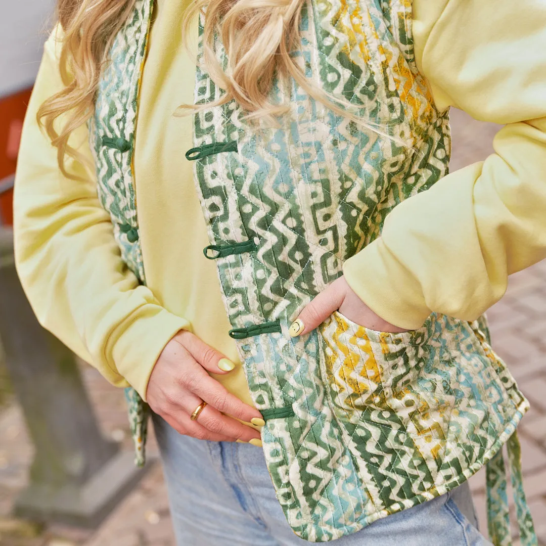 Bohemien strik gilet groen