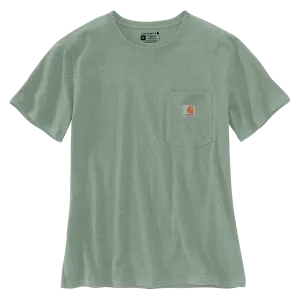 Carhartt Women's Pocket S/S T-shirt K87 - Jade Heather 103067