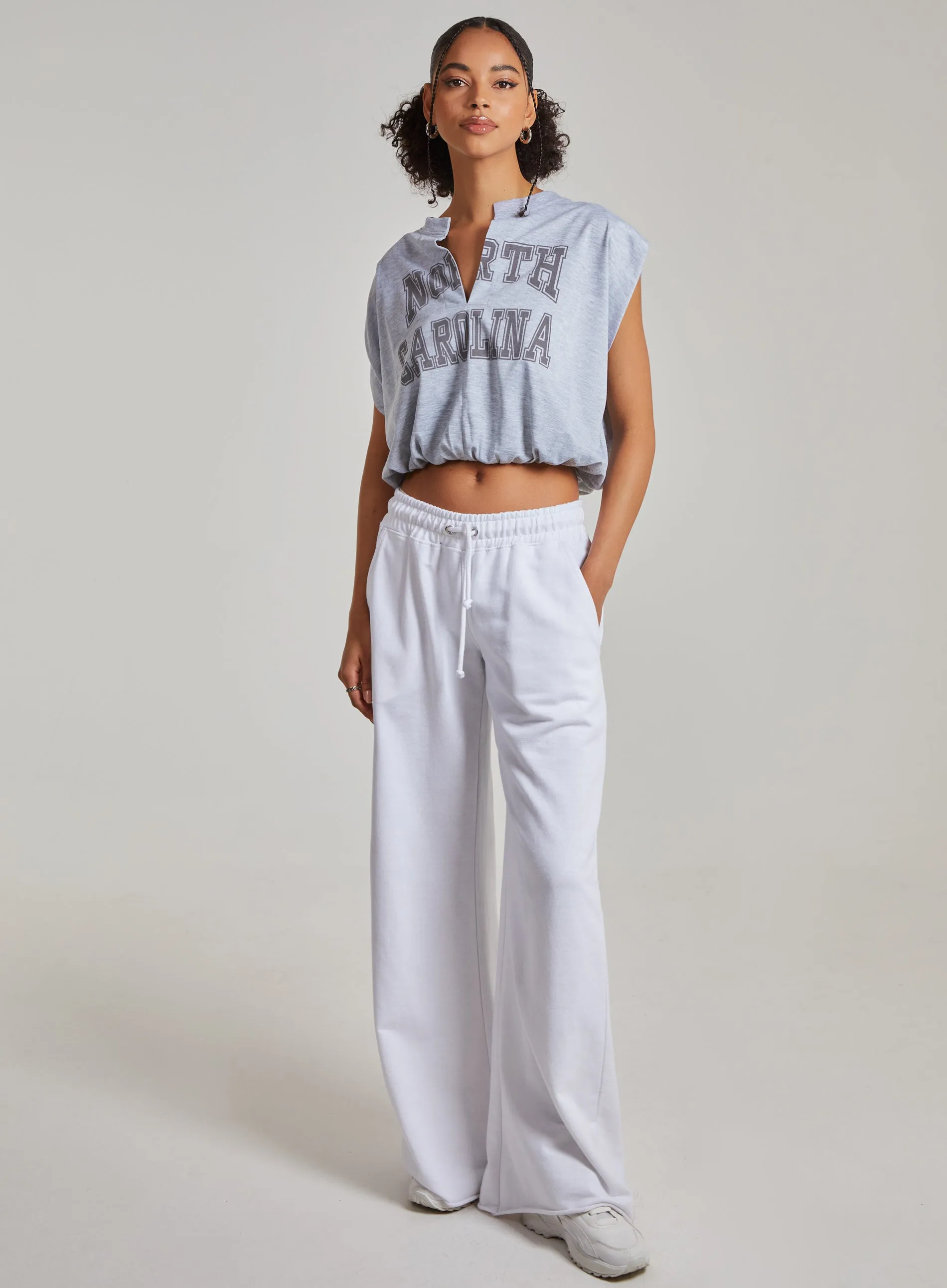 Carolina Varsity Double Layer Crop Top
