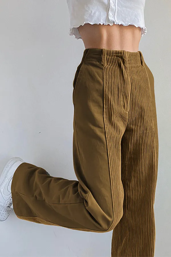 Casual Street Patchwork Contrast High Waist Patchwork Bottoms(6 Colors)