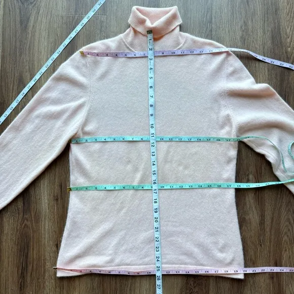 Charter Club Women's Cashmere Turtleneck Sweater Light Pink Size L