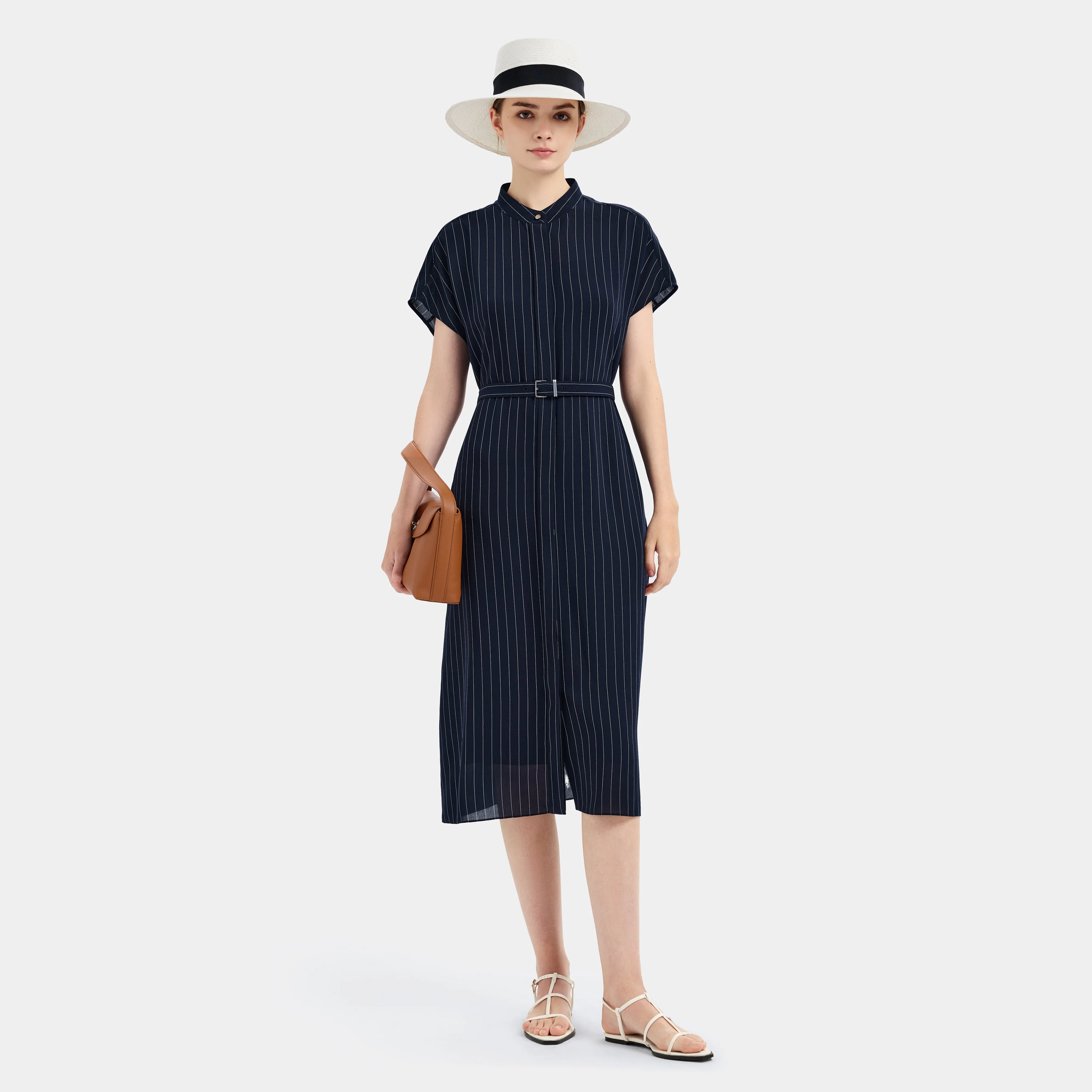 CHIC NAVY STRIPE SHIRT DRESS, EFFORTLESSLY STYLISH FOR EVERY OCCASION