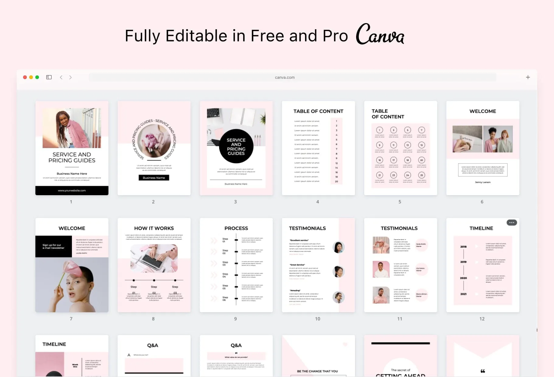 Chic Service Providers Canva Bundle