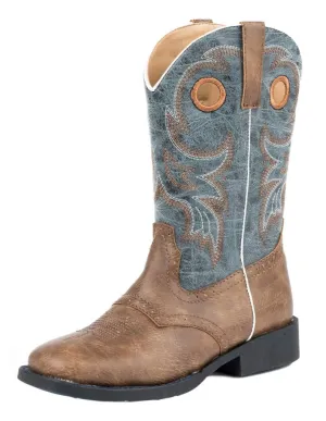 CL09-018-1224-2201-9-Brown Kids Roper Cowboy Boots