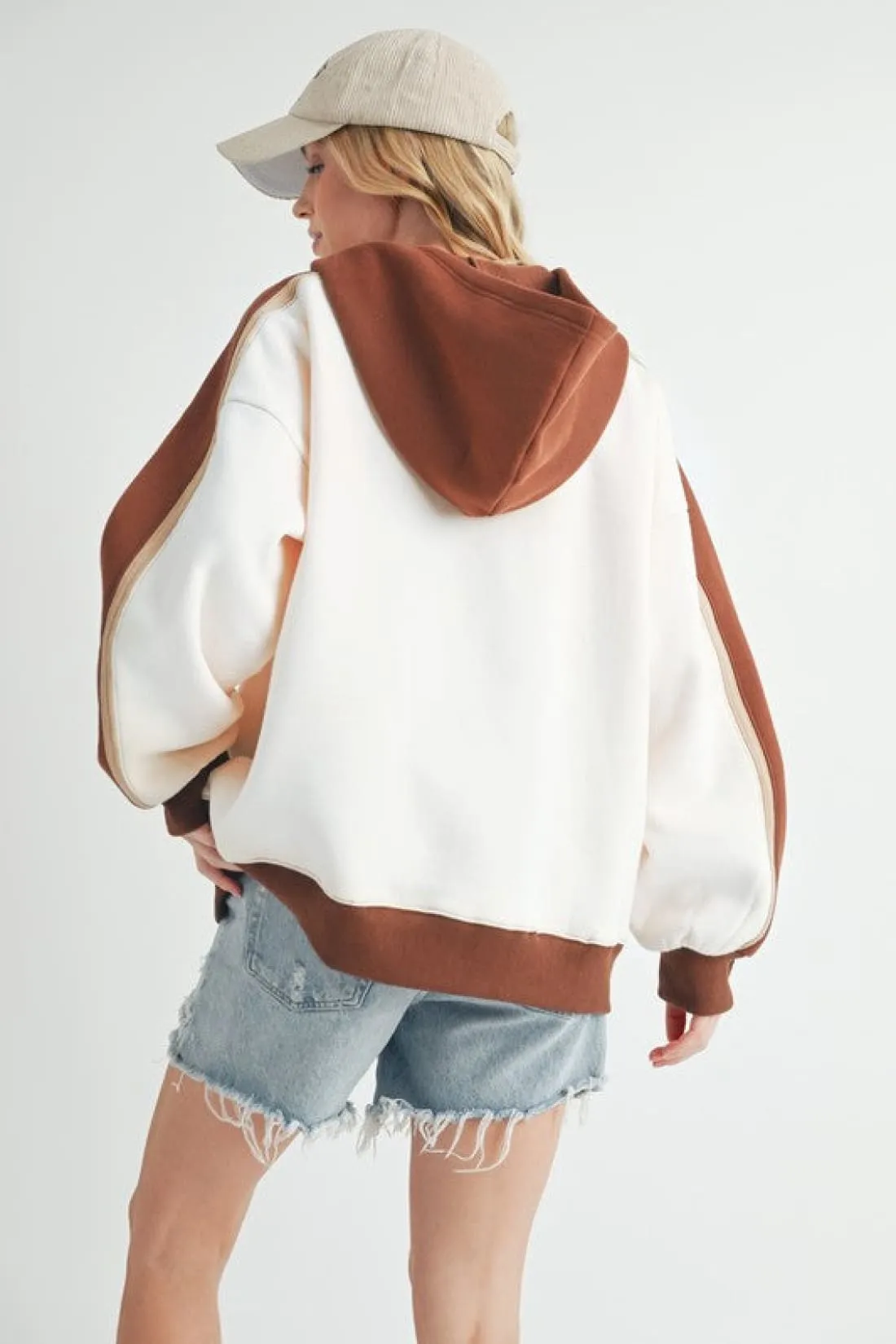 Color Block Kangaroo Pocketed Hoodie