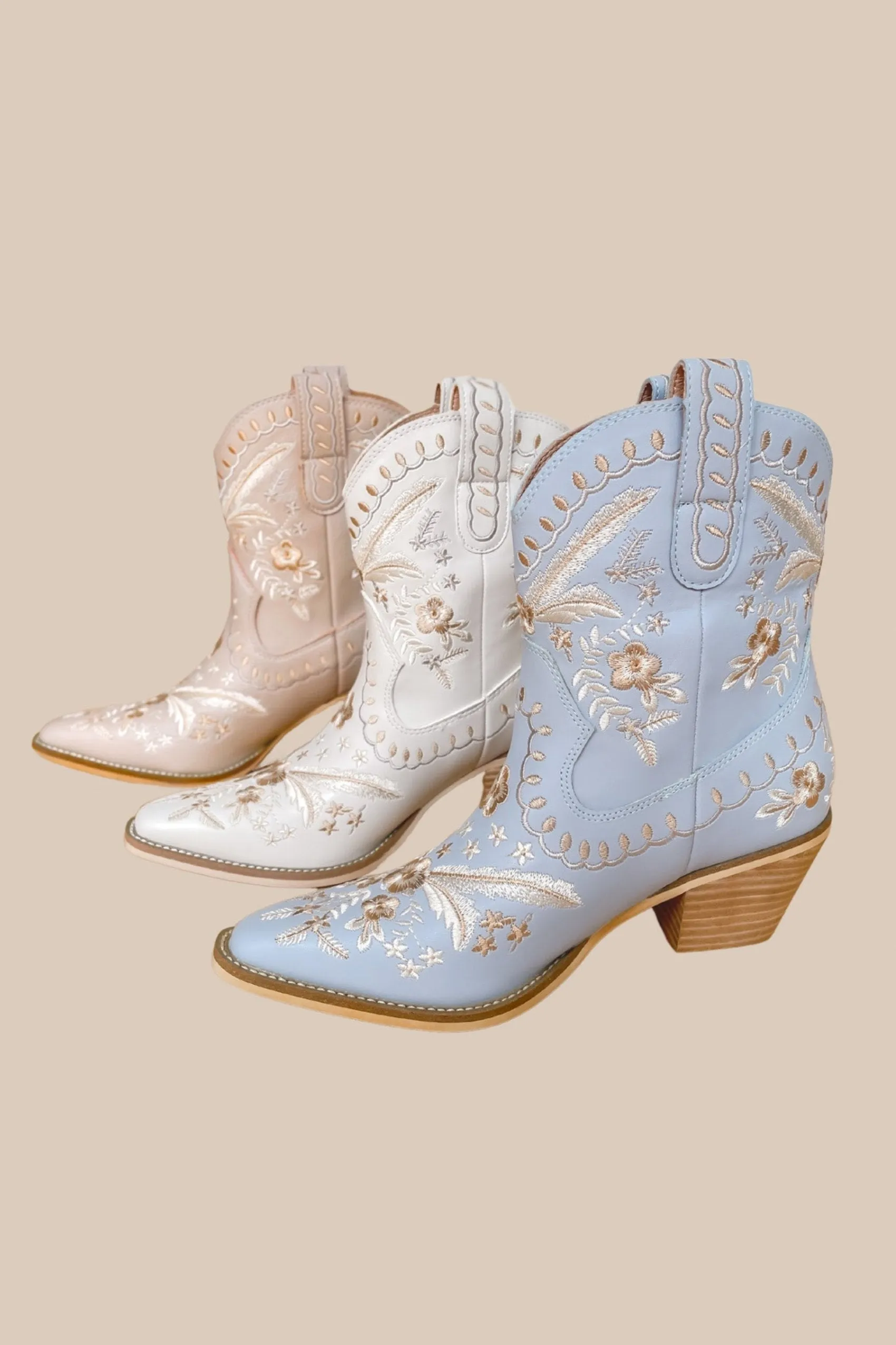 Corral Embroidered Western Cowboy Booties - Slate Blue