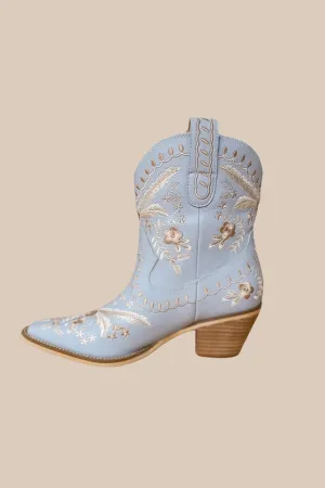 Corral Embroidered Western Cowboy Booties - Slate Blue