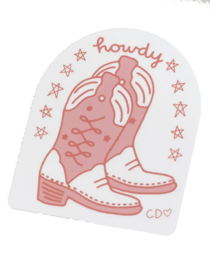 Cowgirl Pink Boots Sticker
