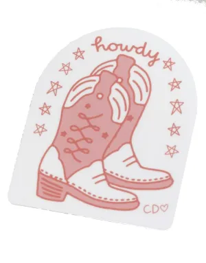 Cowgirl Pink Boots Sticker