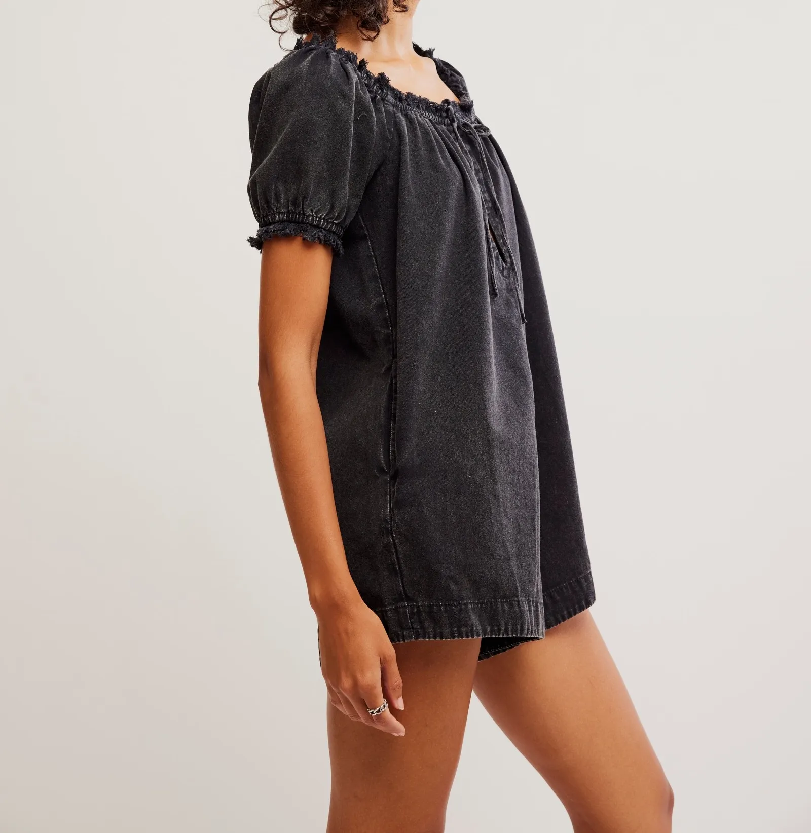 Daisy Denim Babydoll Romper