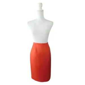 Dana Buchman Silk Blend Orange Career Skirt Women's Size 12 NWT