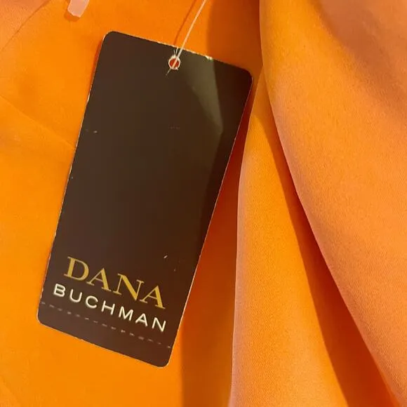 Dana Buchman Silk Blend Orange Career Skirt Women's Size 12 NWT