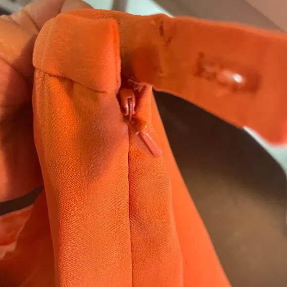 Dana Buchman Silk Blend Orange Career Skirt Women's Size 12 NWT