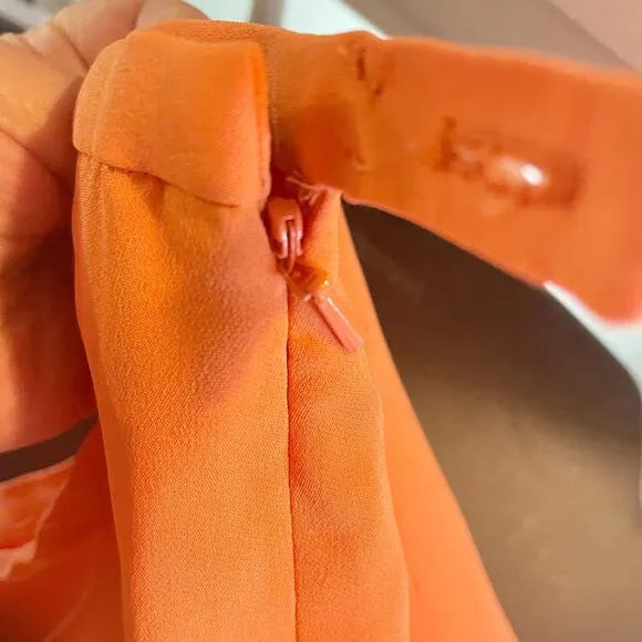 Dana Buchman Silk Blend Orange Career Skirt Women's Size 12 NWT