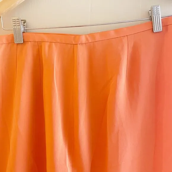 Dana Buchman Silk Blend Orange Career Skirt Women's Size 12 NWT