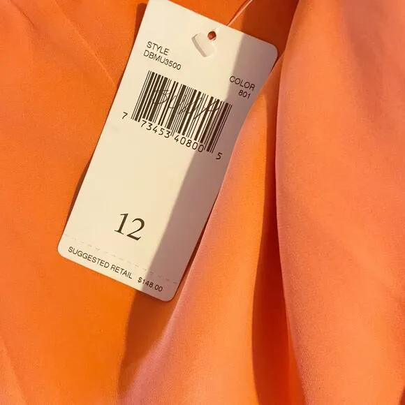 Dana Buchman Silk Blend Orange Career Skirt Women's Size 12 NWT