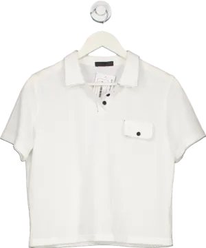 Dazy White Short Sleeve Polo Shirt