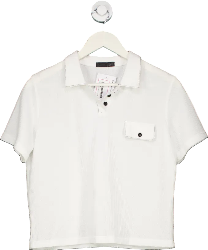 Dazy White Short Sleeve Polo Shirt