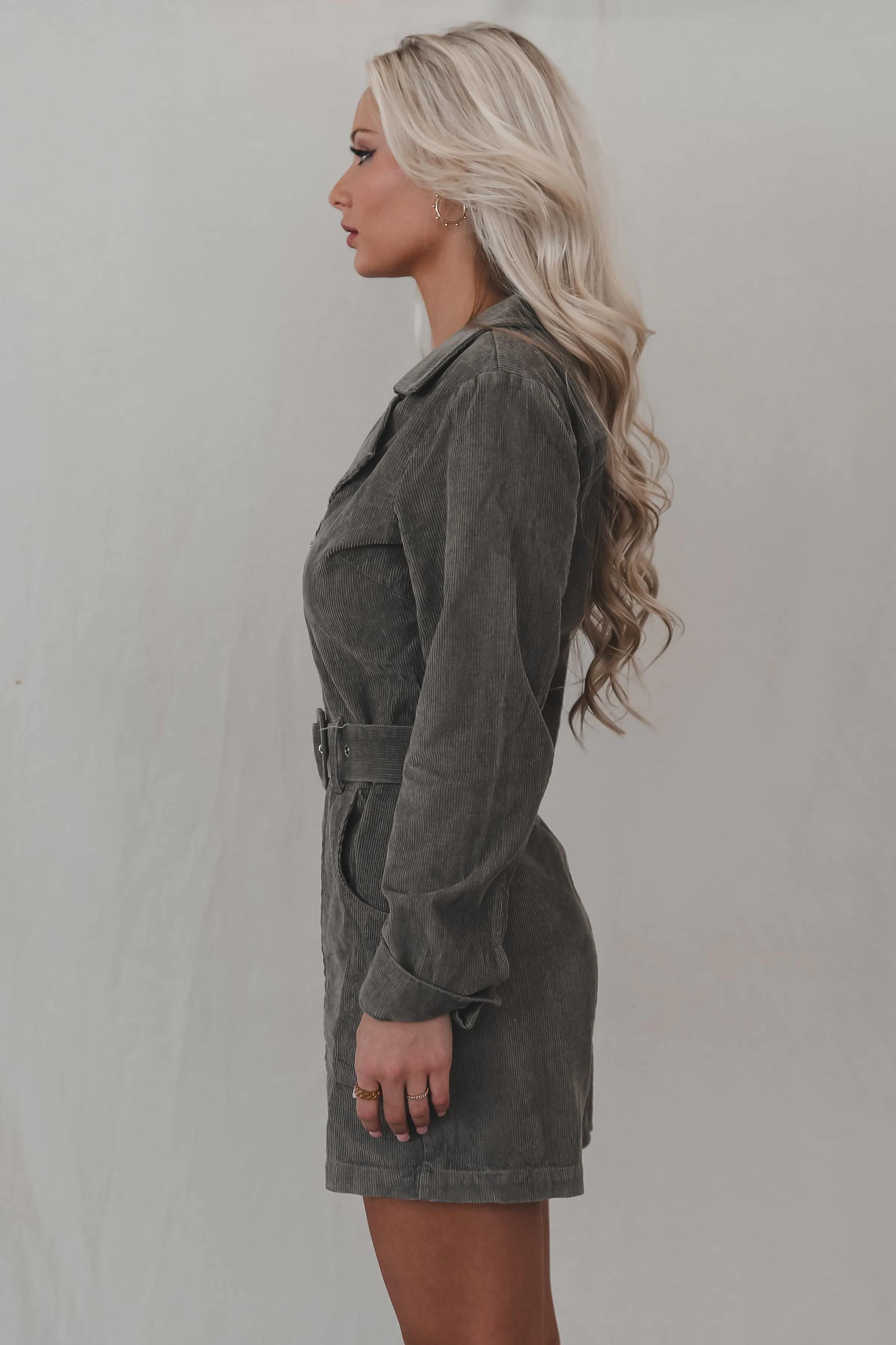 DEAL Calling From Colder Weather Corduroy Belted Rompers