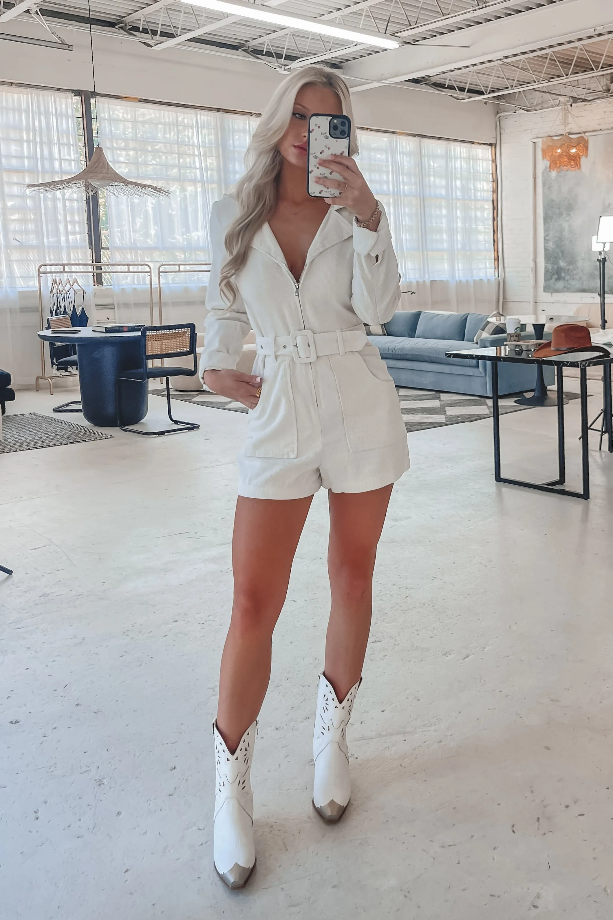 DEAL Calling From Colder Weather Corduroy Belted Rompers