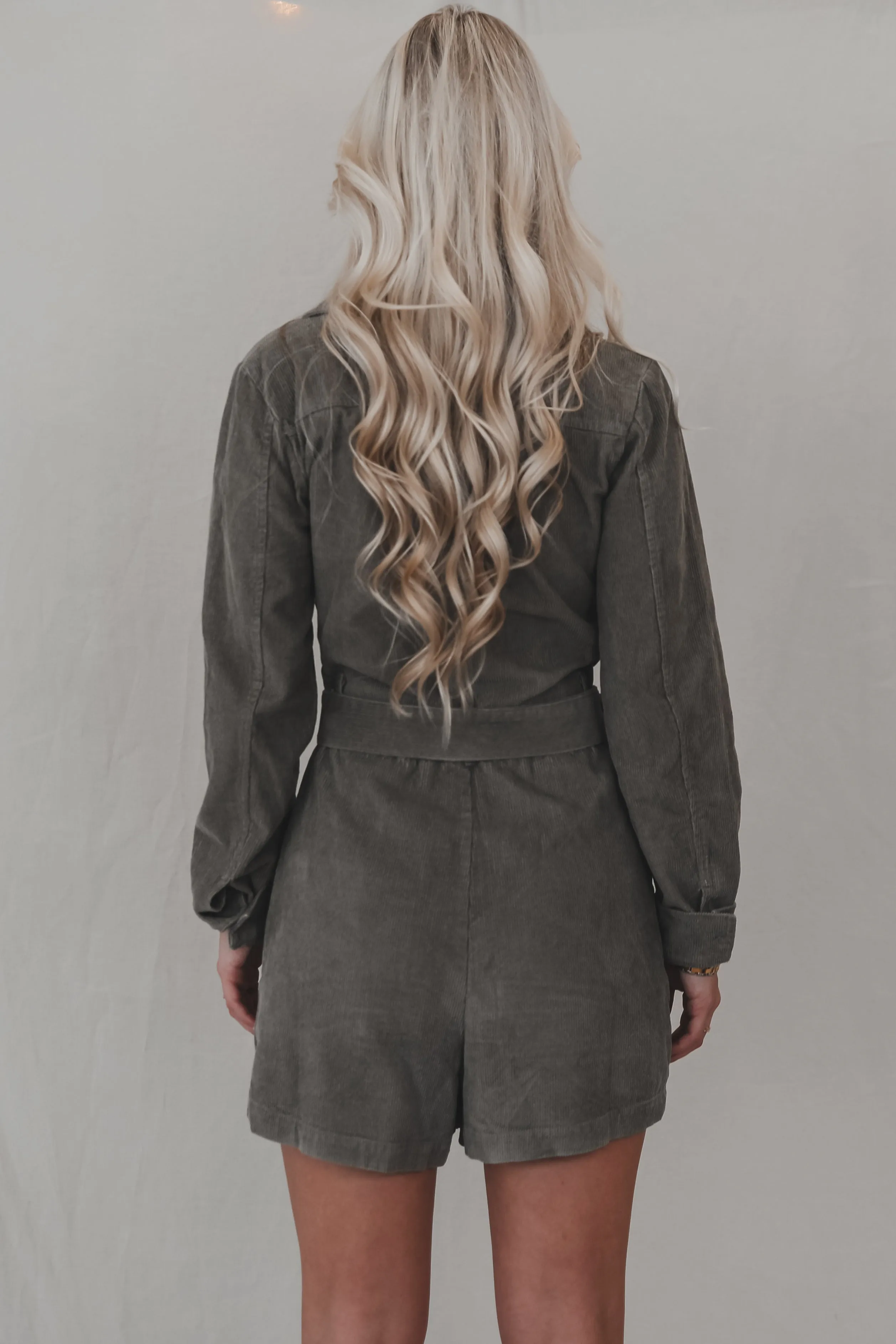 DEAL Calling From Colder Weather Corduroy Belted Rompers